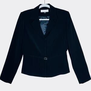 Tahari Arthur S. Levine Black Blazer Jacket 8 Minimalist Capsule Dark Academia